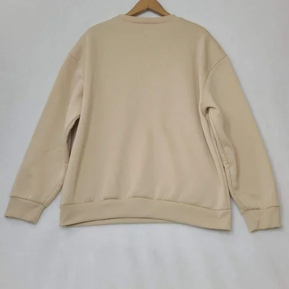 Sweatshirt Women's Beige Size XL Christmas Dachshunds Dogs - Picture 4 of 7